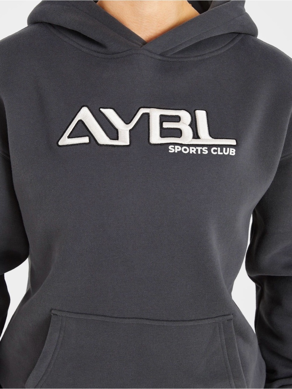 AYBL Retro Embroidered Oversized Hoodie Charcoal - Picture 5 of 6